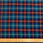 Teal Tartan Poly-Viscose