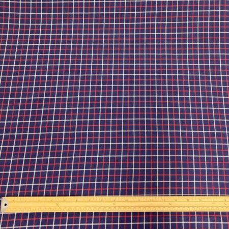 Navy and Red Wool Tartan - Image 2