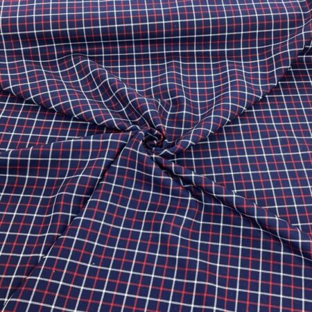 Navy and Red Wool Tartan - Image 3