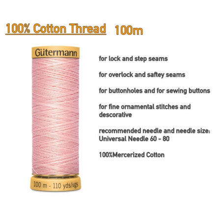 Gutermann Thread - 100m Reel 100% Cotton Machine + Hand Sewing Quilting - Image 2