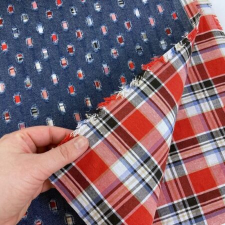 Peep Hole Plaid Denim - Image 3