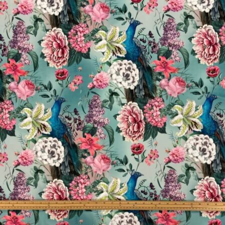 Peacock Blossom Upholstery Velvet - Image 3