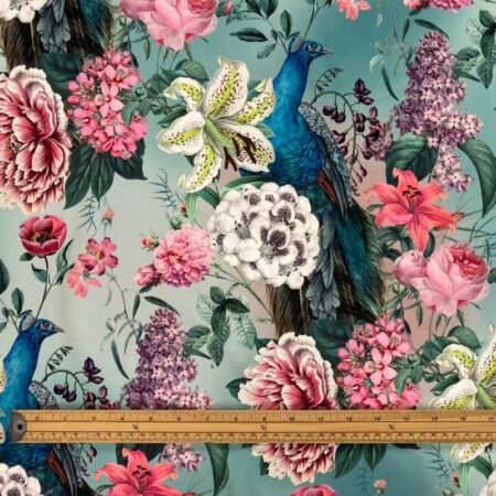 Peacock Blossom Upholstery Velvet - Image 4