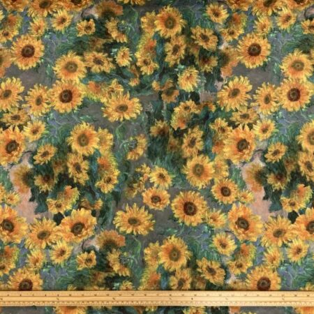 Van Gogh Sunflowers Upholstery Velvet - Image 4