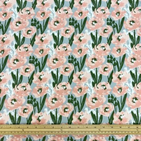 Pastel Poppies Cotton Lawn