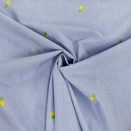Embroidered Fruit Stripe Cotton - Image 6