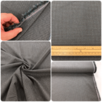 Circles Teal Black Viscose Suiting