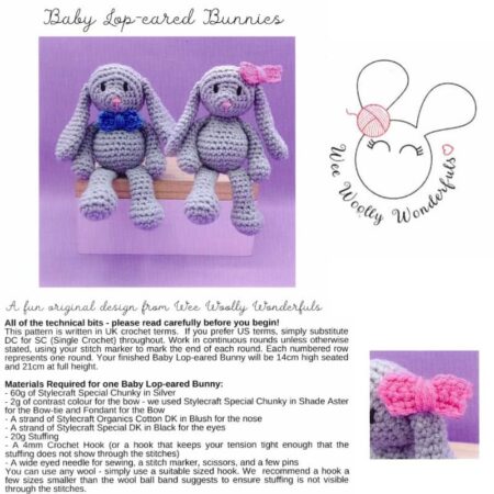 Wee Woolly Wonderful Baby Lop-eared Bunnies Patterns