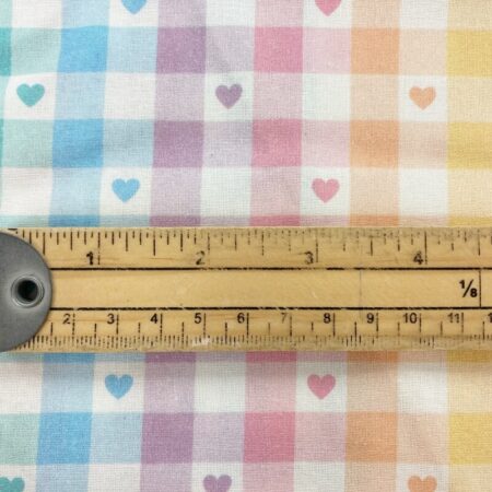 Rainbow Gingham Heart Cotton - Image 2