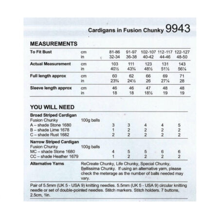 Stylecraft Chunky Cardigans Pattern 9943 - Image 2