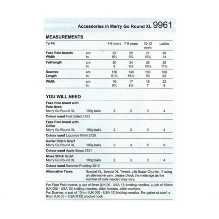 Stylecraft Accessories Pattern 9961 - Image 2