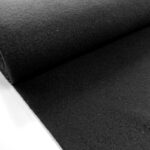 Black Boiled Wool Fabric