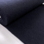 Dark Navy Boiled Wool Fabric