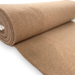 Camel Brown Boiled Wool Fabric