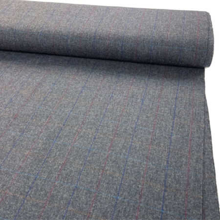 Grey Herringbone Check Wool - Image 4