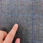 Grey Herringbone Check Wool