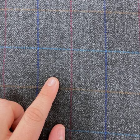 Grey Herringbone Check Wool - Image 2