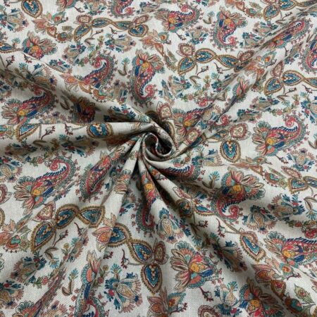 Jacobean Paisley Linen Look - Image 4