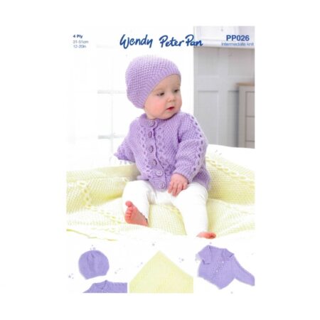 Wendy Cardigan, Hat & Blanket Pattern PP026