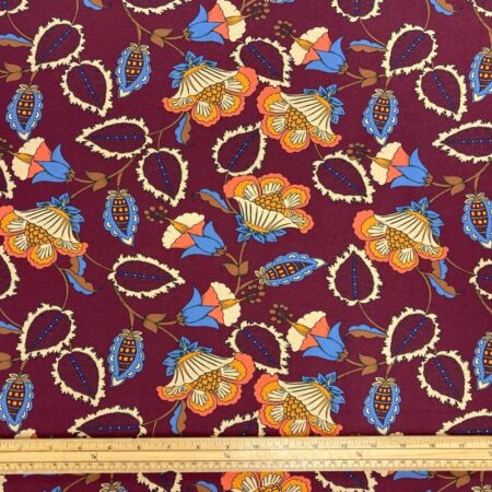 Indian Flower Burgundy - Image 2