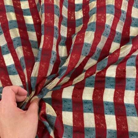 Yuletide Check Metallic Jacquard - Image 2