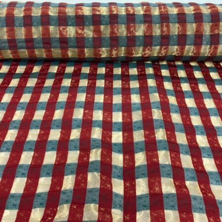 Yuletide Check Metallic Jacquard