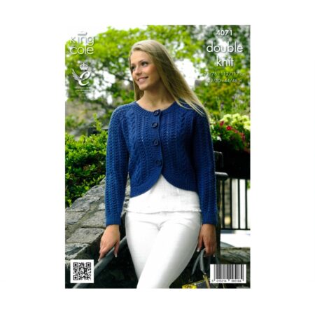 King Cole DK Curved and Straight Cardigans Pattern 4071 - Image 2