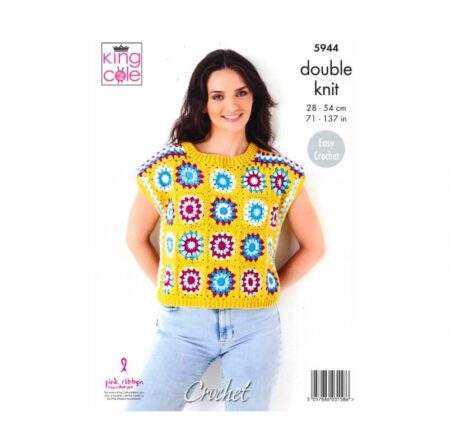 King Cole DK Crochet Jumper Pattern 5944 - Image 2