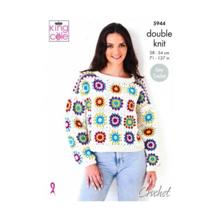 King Cole DK Crochet Jumper Pattern 5944