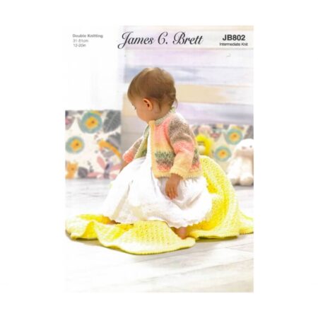 Baby Marble DK Cardigan, Blanket and Hat Pattern JB802