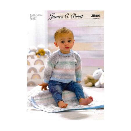 Baby Marble DK Sweaters, Hat and Blanket Pattern JB803