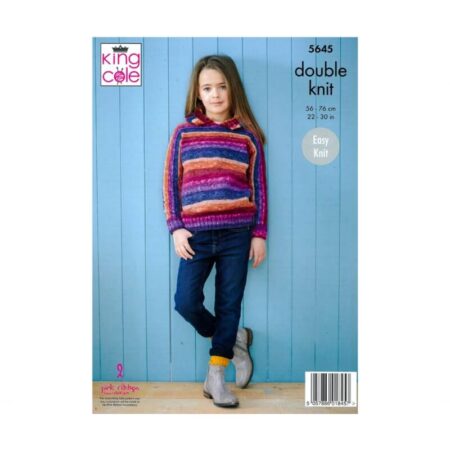 King Cole DK Girls Hoodie & Sweater Pattern 5645 - Image 2