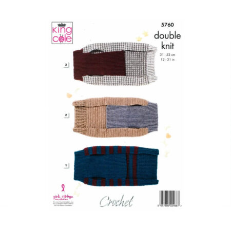 King Cole DK Crochet Dog Coats Pattern 5760 - Image 2