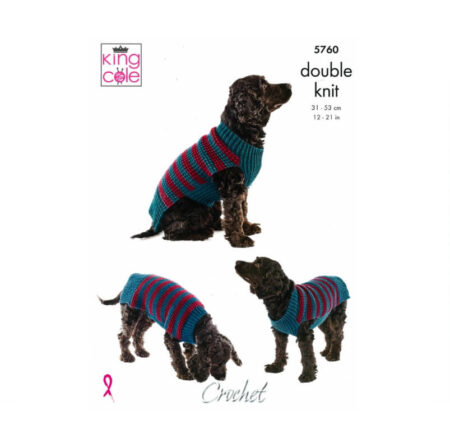 King Cole DK Crochet Dog Coats Pattern 5760