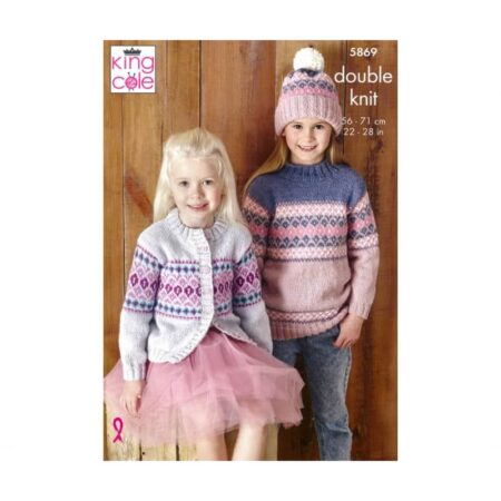 King Cole DK Sweaters, Cardigan and Hat Pattern 5869