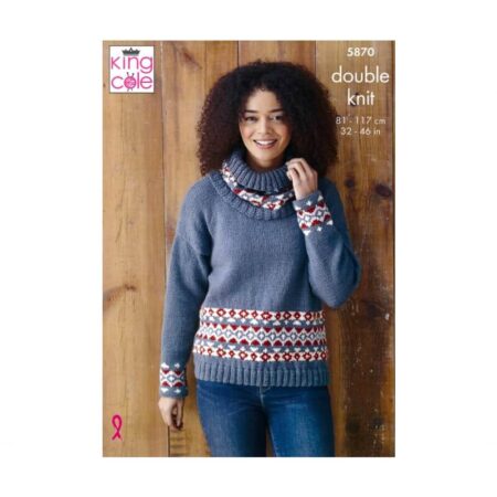 King Cole DK Sweaters, Hat and Cowl Pattern 5870