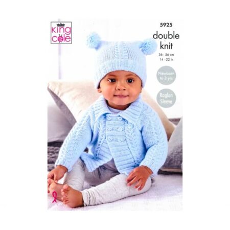 King Cole DK Collared Coat, Round Neck Coat & Hat Pattern 5925