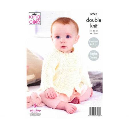 King Cole DK Collared Coat, Round Neck Coat & Hat Pattern 5925 - Image 2