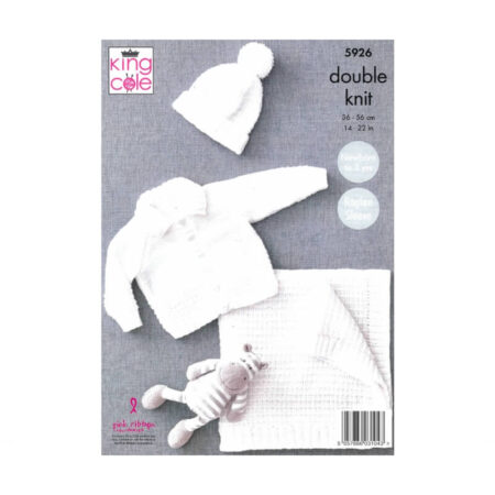 King Cole DK Cardigan, Hat and Blanket Pattern 5926 - Image 2