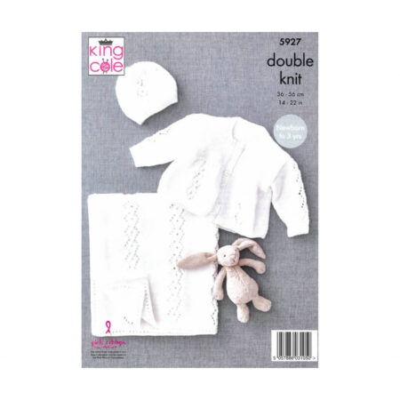 King Cole DK Matinee Coat, Hat and Blanket Pattern 5927 - Image 2