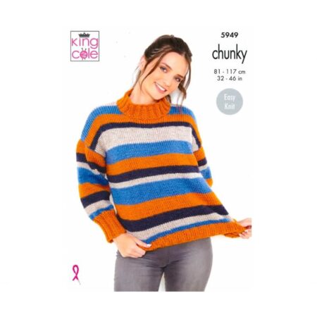 King Cole Chunky Sweaters Pattern 5949