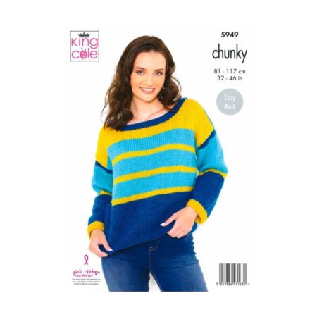 King Cole Chunky Sweaters Pattern 5949 - Image 2