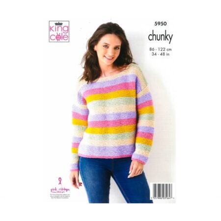 King Cole Chunky Sweaters Pattern 5950 - Image 2
