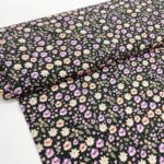 Purple Floral Polyester Peachskin