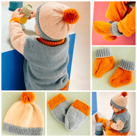 Sirdar Jacket, Hat, Bootees and Mittens Pattern 5493 - Image 2