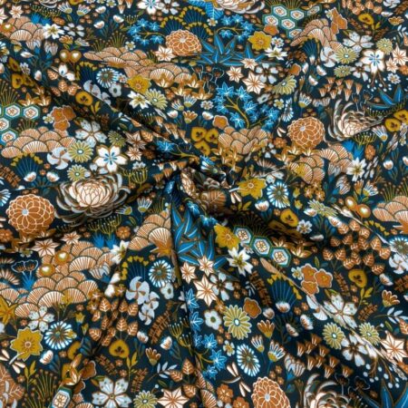 Teal Tropical Viscose - Image 3