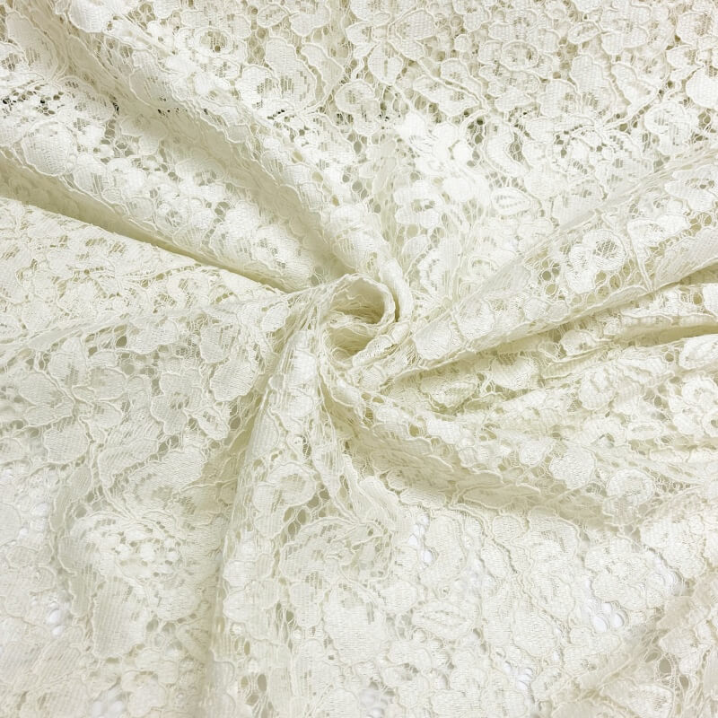 Polyester Corded Lace: Soft Cream