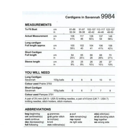 Stylecraft Cardigans Pattern 9984 - Image 3