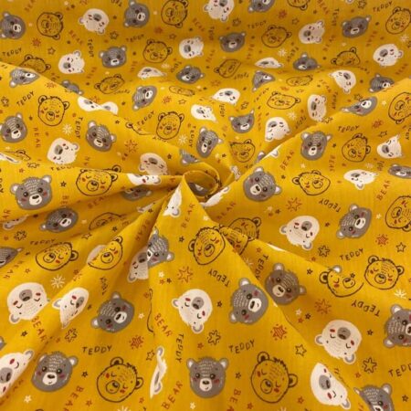 Bear Faces Polycotton