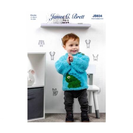 Sweater with Side Neck Opening Pattern JB834